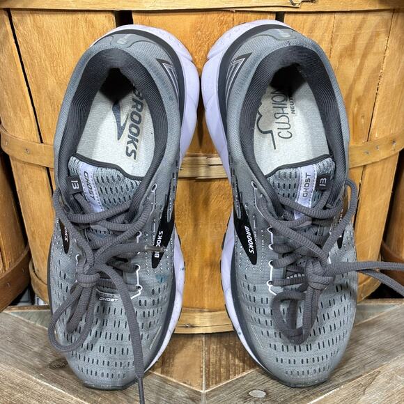 Brooks Ghost 13 Gray Blackened Pearl Purple Comfort Running Shoes Women Size 7.5 - Picture 9 of 12